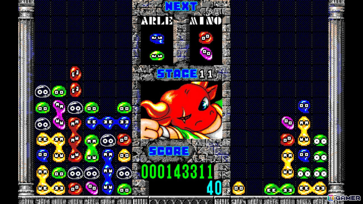 落ちモノパズル「EGGコンソール ぷよぷよ PC-9801」がSwitchで配信!同じ色のぷよを4つつないで消していこうの画像