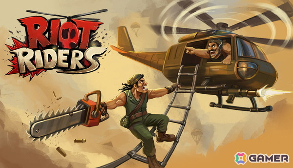 2人協力プレイ弾幕アクション「Riot Riders」が発表！1人はヘリコプター、もう1人はヘリにぶら下がりながら戦うカオスな戦闘システムに注目の画像1