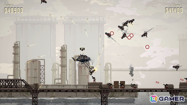 2人協力プレイ弾幕アクション「Riot Riders」が発表!1人はヘリコプター、もう1人はヘリにぶら下がりながら戦うカオスな戦闘システムに注目の画像