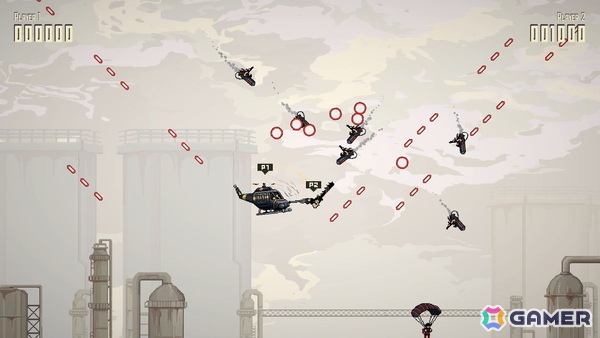 2人協力プレイ弾幕アクション「Riot Riders」が発表!1人はヘリコプター、もう1人はヘリにぶら下がりながら戦うカオスな戦闘システムに注目の画像