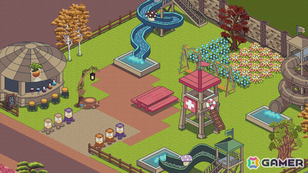 自分だけのテーマパークやウォーターパークを作れる癒し系建設ゲーム「Shroomy Garden」デモ版が配信!の画像