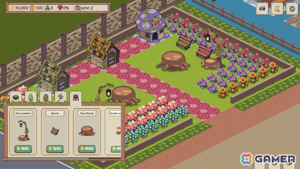 自分だけのテーマパークやウォーターパークを作れる癒し系建設ゲーム「Shroomy Garden」デモ版が配信!の画像