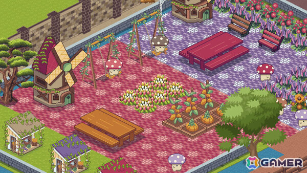 自分だけのテーマパークやウォーターパークを作れる癒し系建設ゲーム「Shroomy Garden」デモ版が配信!の画像