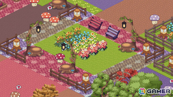自分だけのテーマパークやウォーターパークを作れる癒し系建設ゲーム「Shroomy Garden」デモ版が配信!の画像
