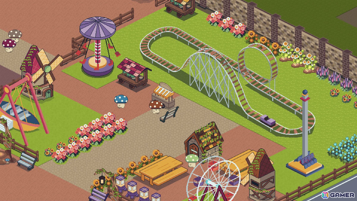 自分だけのテーマパークやウォーターパークを作れる癒し系建設ゲーム「Shroomy Garden」デモ版が配信！の画像2