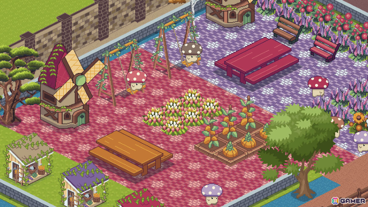 自分だけのテーマパークやウォーターパークを作れる癒し系建設ゲーム「Shroomy Garden」デモ版が配信！の画像7