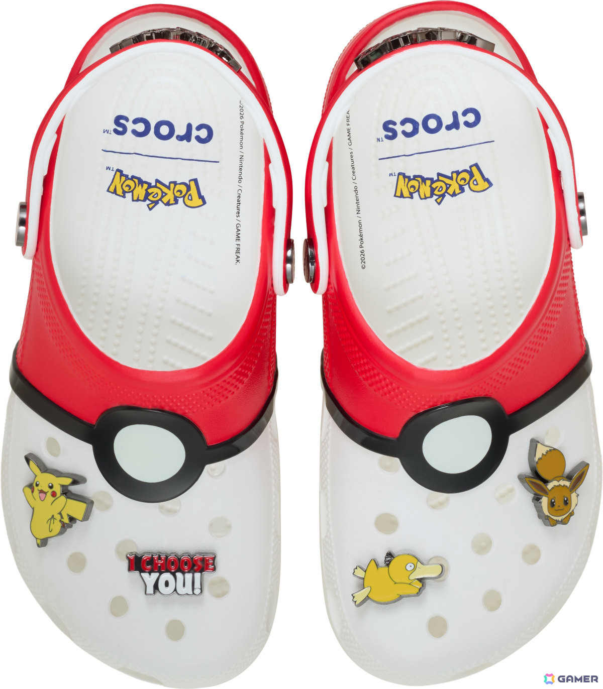 クロックスがポケモン30周年を祝う特別なアイテムを発売!モンスターボールを主役にしたクラシック クロッグやイーブイたちのジビッツ チャームが登場の画像