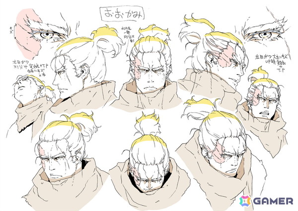 「SEKIRO: NO DEFEAT」岸田隆宏氏が手掛ける狼・九郎・葦名弦一郎のキャラクター設定画が公開！全身の細かなディテールや繊細な表情の数々に注目の画像2