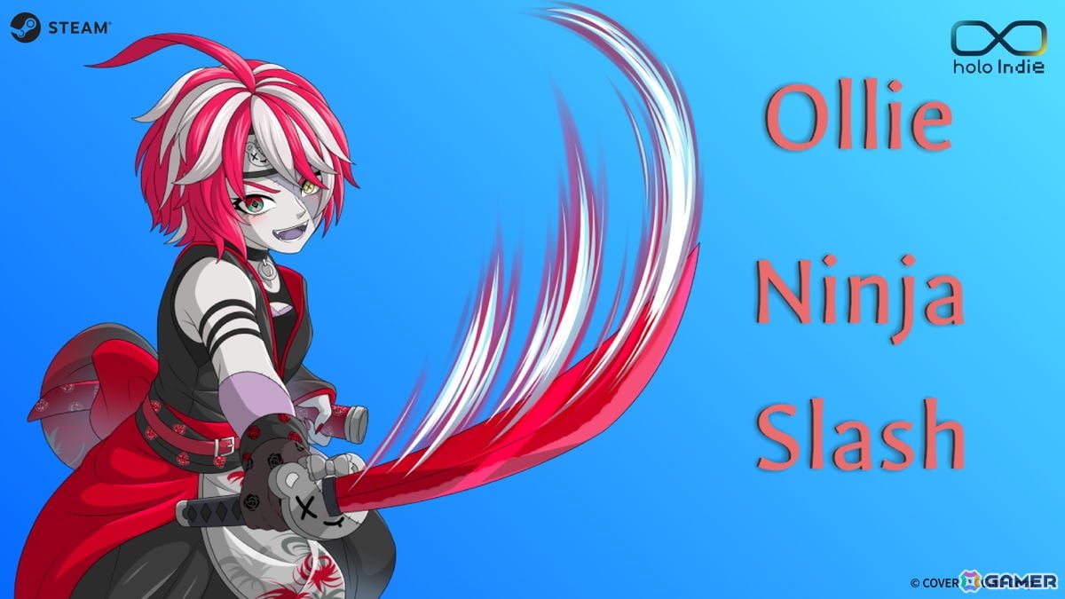 「ホロライブインドネシア」所属のクレイジー・オリーさんを主人公にした高難易度プラットフォームアクション「Ollie Ninja Slash」が9月18日に発売!の画像