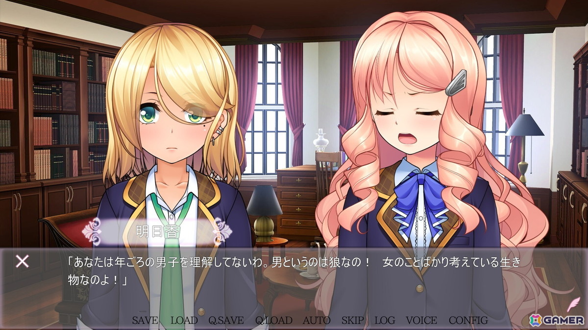 女装シリーズ15周年記念作「女装百合嵐」が9月26日にSteamで配信!反抗的なヤンキー系雄嬢様×気品ただよう王子様系雄嬢様―禁断の女装百合の花園に嵐が吹き荒れるの画像