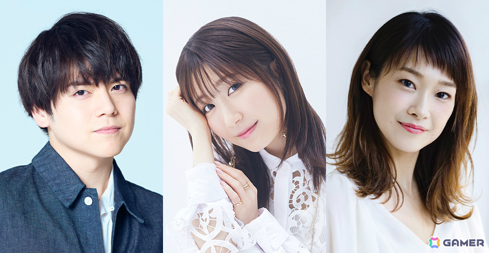 （写真左から）内田雄馬、日高里菜、寺崎裕香