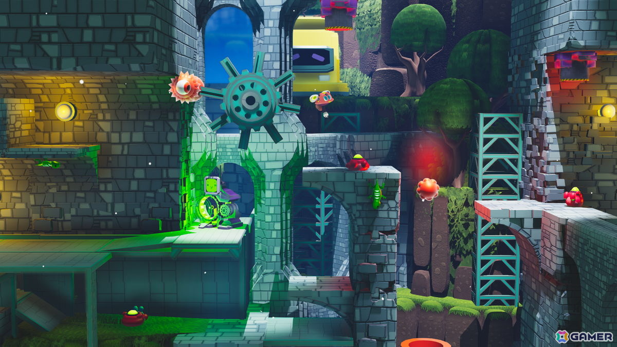 「Fall Up ピョンピョン大冒険」が12月3日に発売！電気ウサギロボットが跳ね回るプラットフォームアクションの画像
