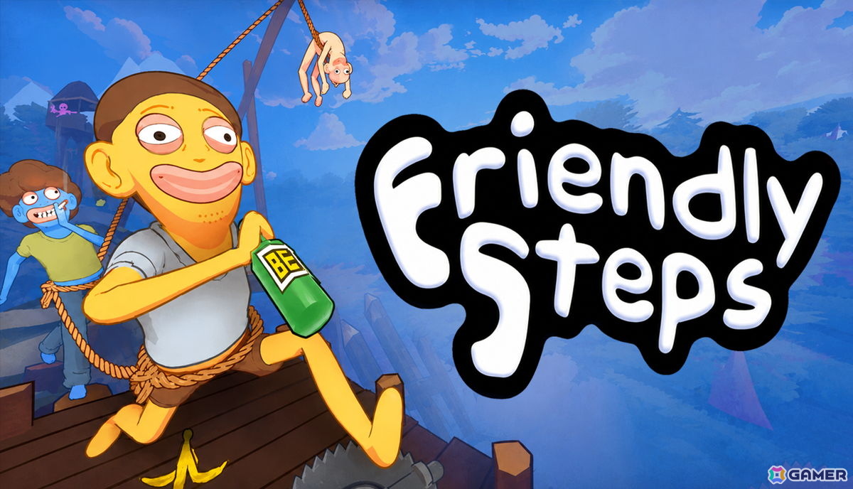 ロープで繋がった酔っぱらいを操作して帰宅を目指せ！4人協力アクション「Friendly Steps」がSteamで配信の画像