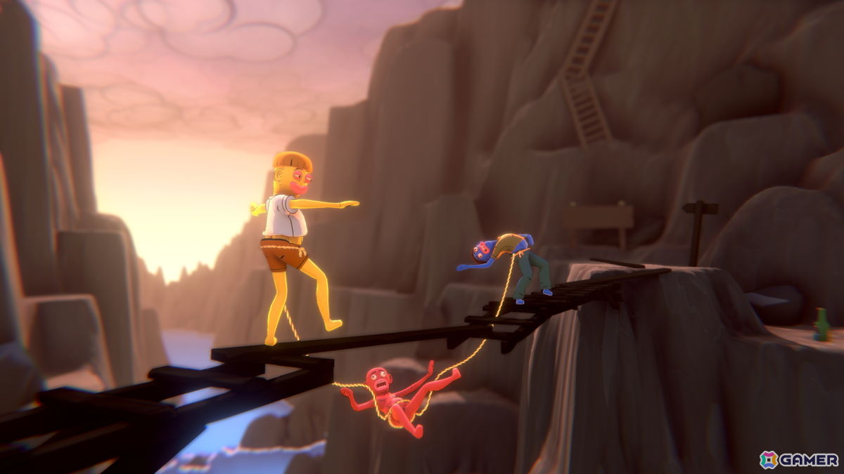 ロープで繋がった酔っぱらいを操作して帰宅を目指せ！4人協力アクション「Friendly Steps」がSteamで配信の画像13