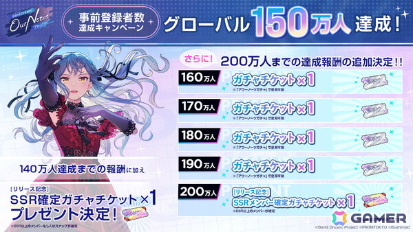 「BanG Dream! Our Notes」事前登録者数がグローバル150万人を達成！リリース日や最新情報を届ける特番も9月13日21時より配信の画像1