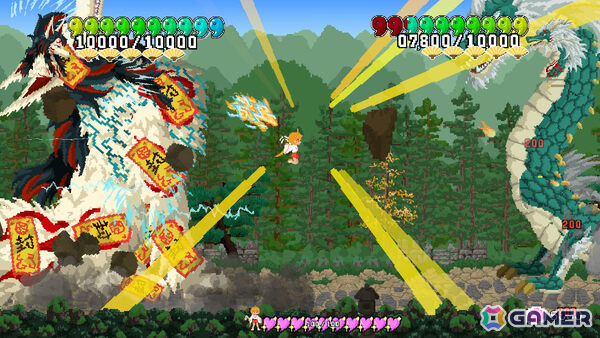 巫女ギャルとなって巨神VS巨神のガチバトルに挑む横スクロールアクション「巨神乃シノギ」Steamページが公開！の画像2