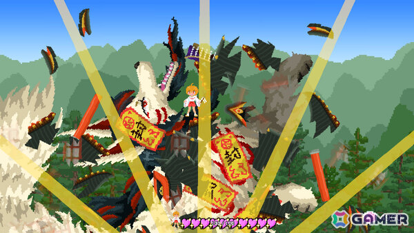 巫女ギャルとなって巨神VS巨神のガチバトルに挑む横スクロールアクション「巨神乃シノギ」Steamページが公開！の画像