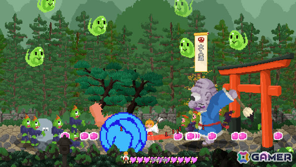 巫女ギャルとなって巨神VS巨神のガチバトルに挑む横スクロールアクション「巨神乃シノギ」Steamページが公開！の画像