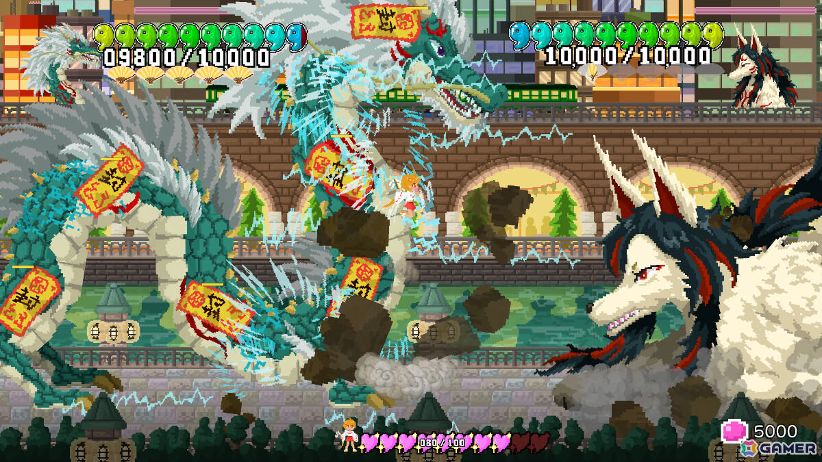 巫女ギャルとなって巨神VS巨神のガチバトルに挑む横スクロールアクション「巨神乃シノギ」Steamページが公開！の画像
