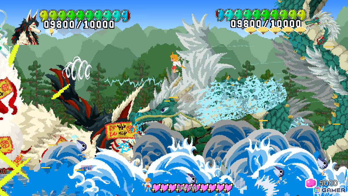巫女ギャルとなって巨神VS巨神のガチバトルに挑む横スクロールアクション「巨神乃シノギ」Steamページが公開！の画像