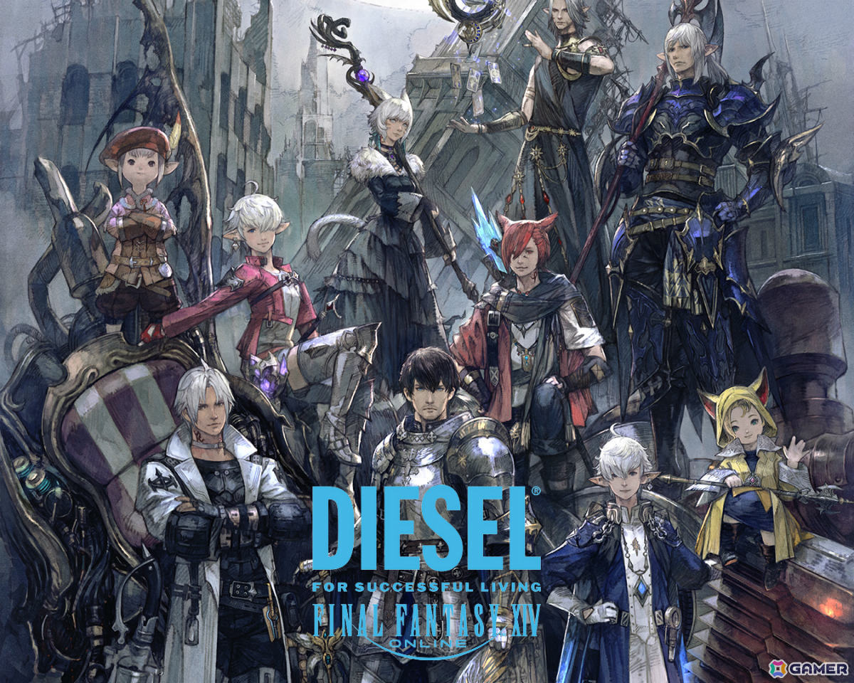 DIESEL×「FFXIV」のコラボプロジェクトが9月16日より本格始動!カプセルコレクション、ポップアップ、アート展など多彩な企画を通じて多角的に世界観を表現の画像