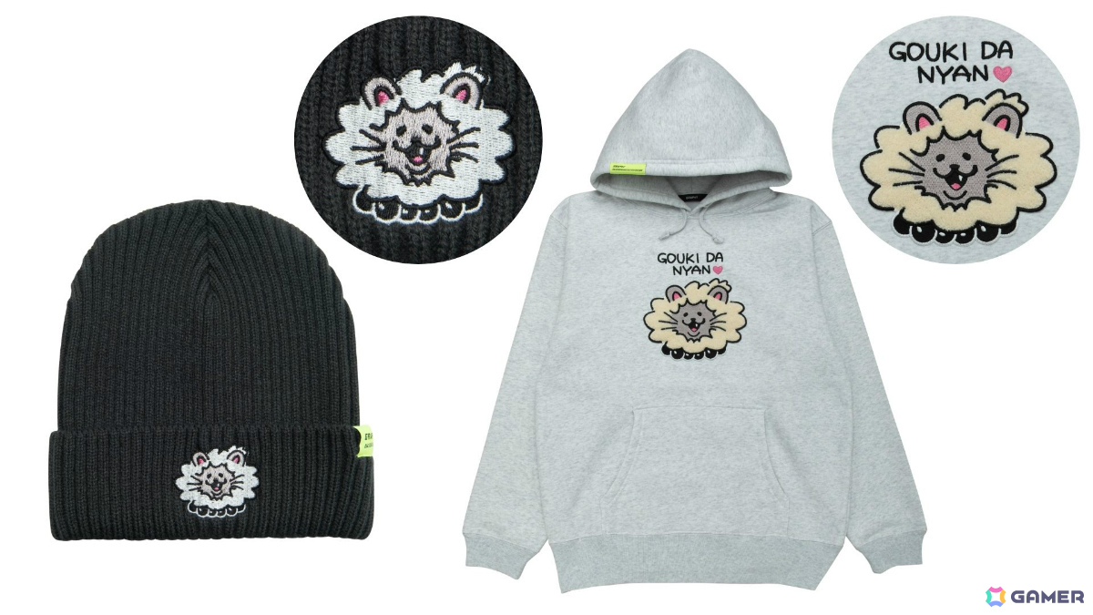 ニットキャップ 5,500円(税込)、サガラ刺繍パーカー(M/L/XL) 13,200円(税込)
