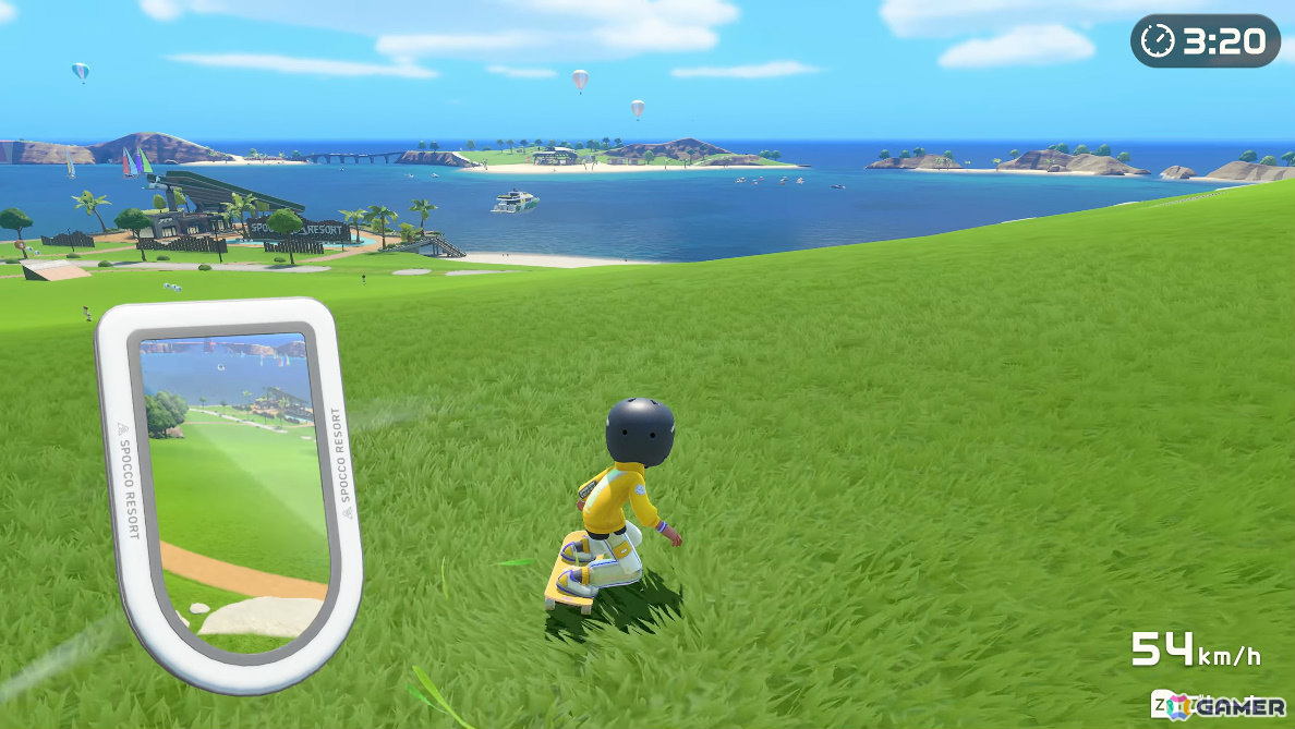 「Nintendo Switch Sports Resort」ではスケートボード、マリンバイク、プロペラ飛行機で島の名所めぐりを楽しめる!の画像