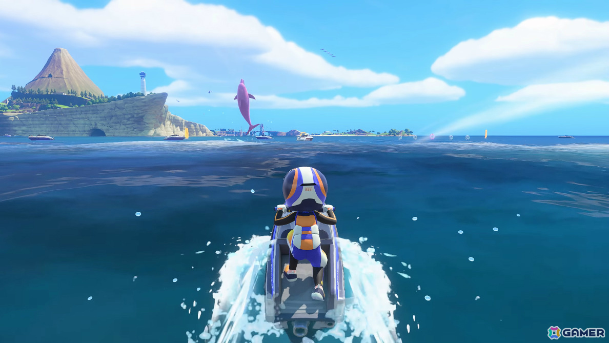 「Nintendo Switch Sports Resort」ではスケートボード、マリンバイク、プロペラ飛行機で島の名所めぐりを楽しめる!の画像