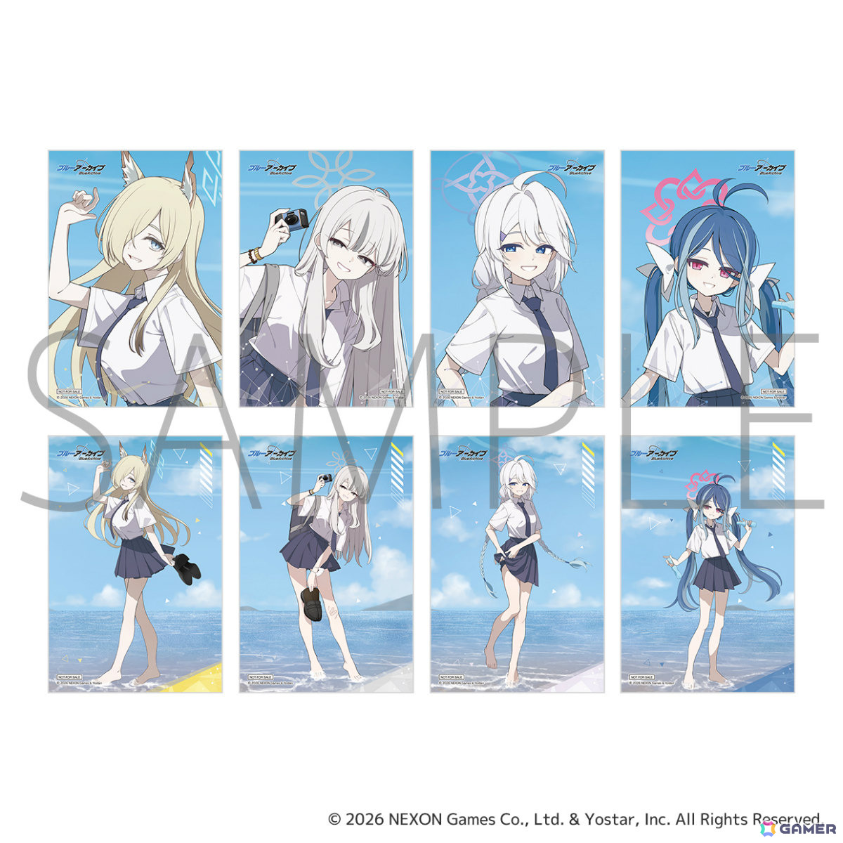 「ブルアカ」夏制服を着たカンナ、コノカ、キリノ、フブキの描きおろしグッズが登場!ポップアップストアが9月17日よりコトブキヤ秋葉原館で開催の画像