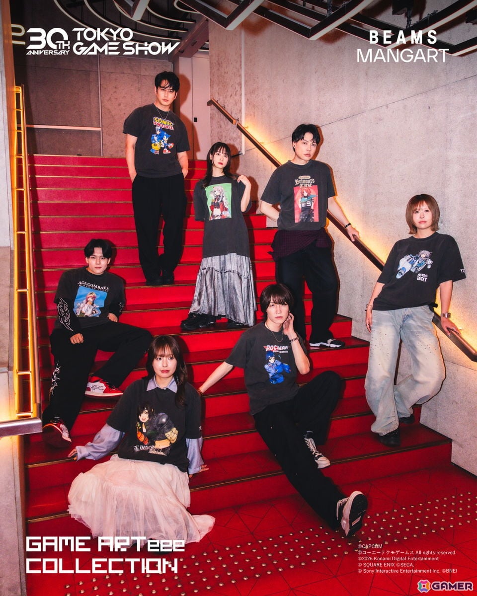 東京ゲームショウ2026とビームスのコラボTシャツが9月15日より発売！「カリアのアトリエ」や「エースコンバット8」デザインなどがラインナップの画像