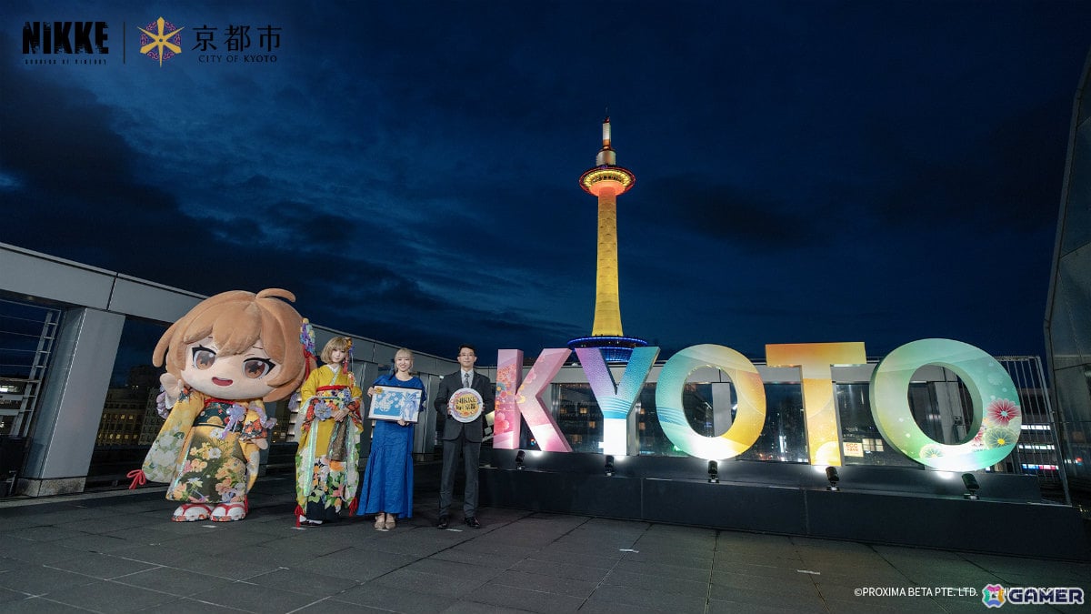 「『勝利の女神：NIKKE』in 京都 2026」ニデック京都タワーがアニス：スターカラーのイエローに！点灯式の事後レポートが公開の画像