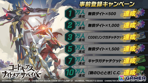 爽快サバイバーアクション「コードギアス ナイトメア・サバイバー」が配信！事前登録者数10万人突破を記念して新規書き下ろしのC.C.が配布の画像8