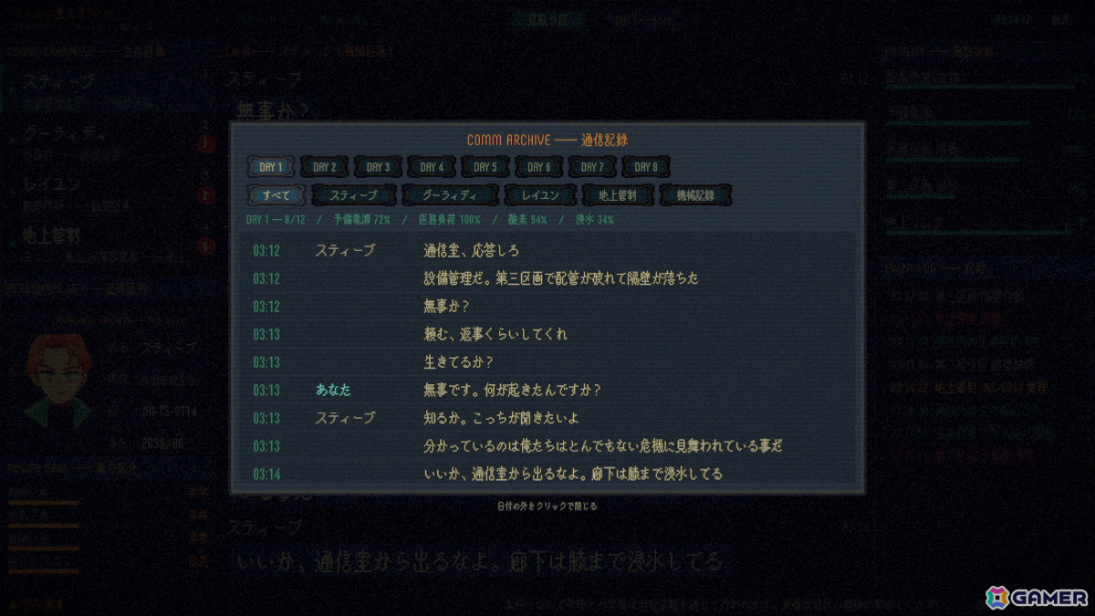 孤立した深海施設の通信室で4回線同時に流れるチャットをさばくホラーテキストADV「Hadal Line」Steamページが公開の画像