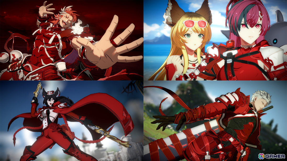 （左上から）キャラクターカラーNo.22「ウィルナス」,「メグ」,「イルザ」,「イド」の4点が付属