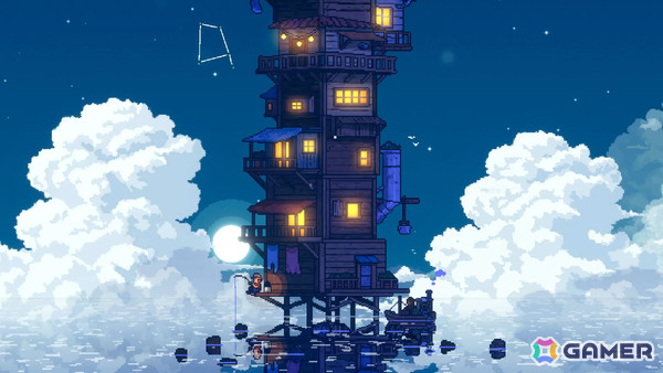 水面に浮かぶ小さな家を空へと伸ばしていく放置建築ゲーム「CELESTAY」リリース日が10月9日に決定!の画像