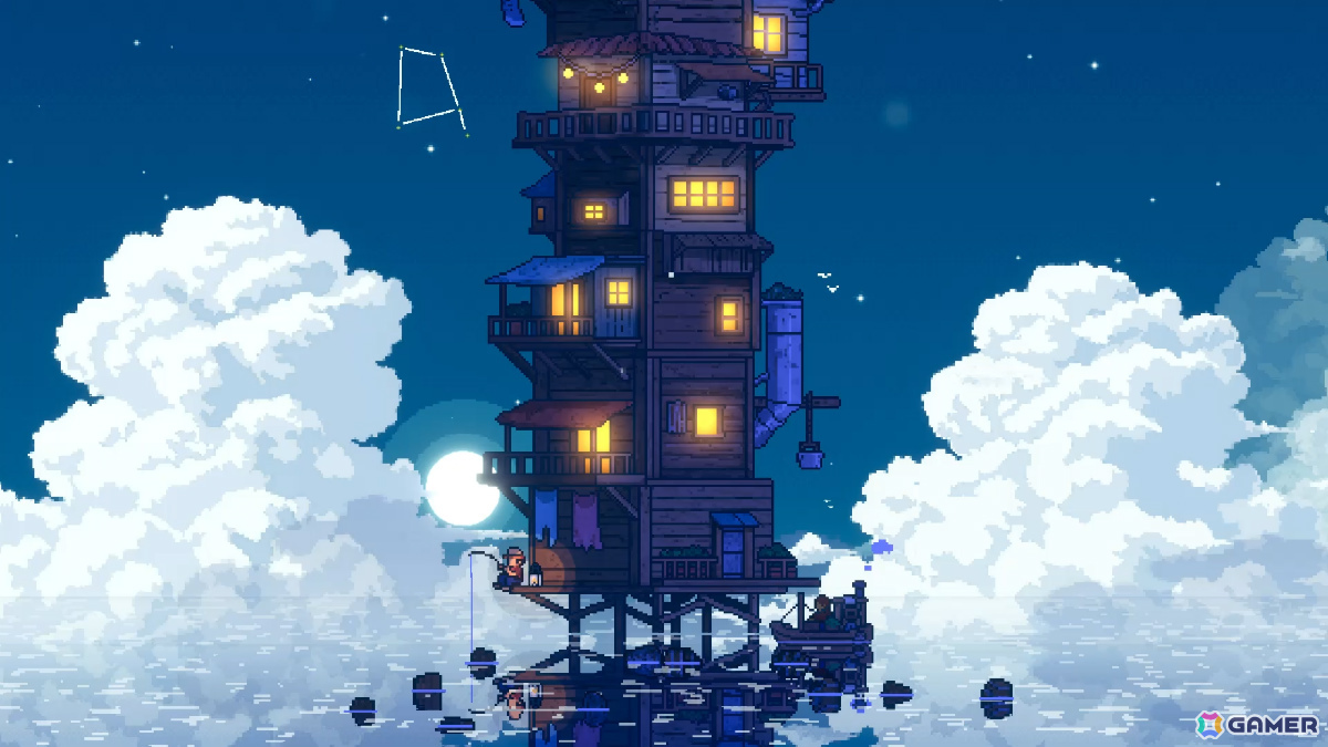 水面に浮かぶ小さな家を空へと伸ばしていく放置建築ゲーム「CELESTAY」リリース日が10月9日に決定！の画像15