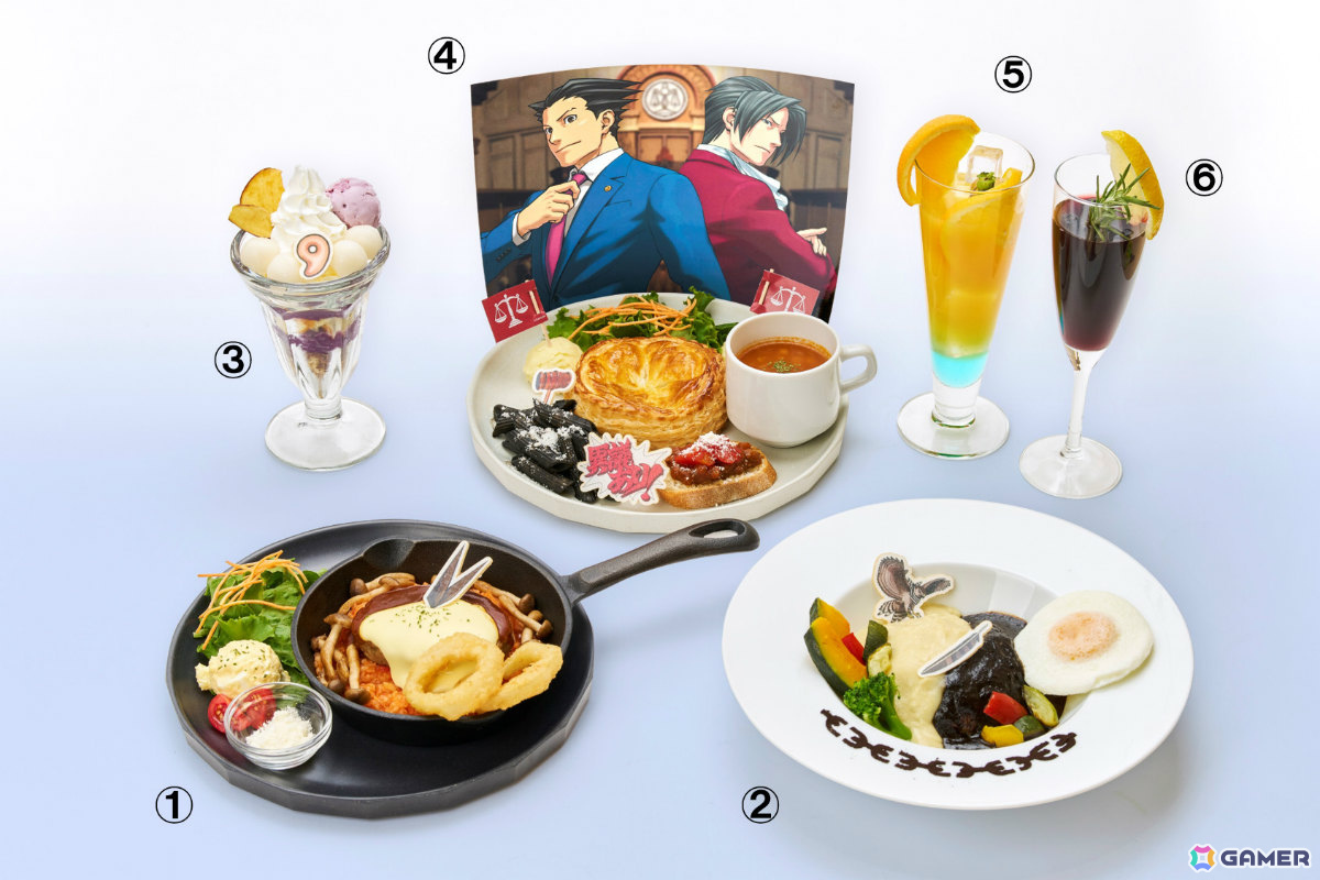 カプコンカフェ×「逆転裁判」シリーズ25周年を彩るグッズ&コラボメニューが公開!歴代キャラ7名のトレーディングアクリルスタンドなどが登場の画像