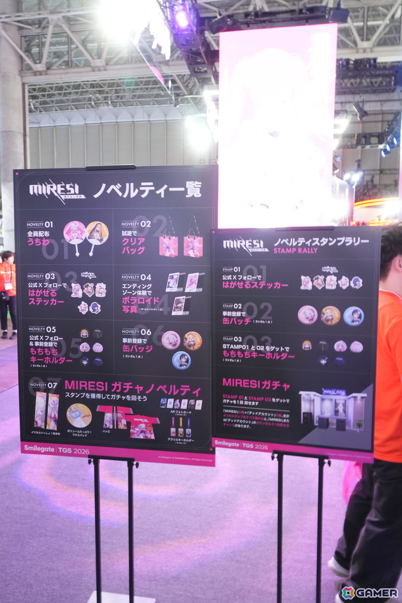 「MIRESI」「デッドアカウント」の世界を大型ゲートで表現！スマイルゲートブースの模様＆ノベルティを紹介【TGS2026】の画像4