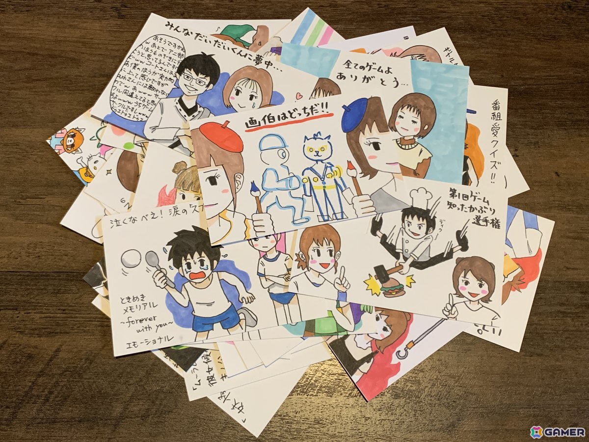 これまで描いた放送後記用のイラスト。塵も積もれば山となる。