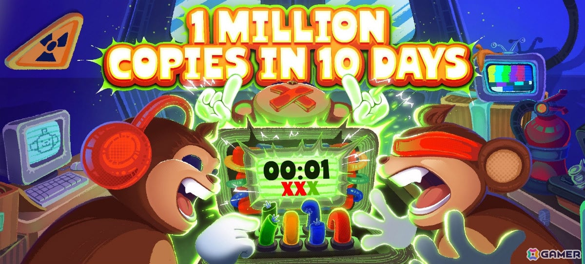 見ザル・聞かザル・言わザルによる協力爆弾解体ゲーム「BOMBANANA!」が10日間で100万本の売り上げを達成!の画像