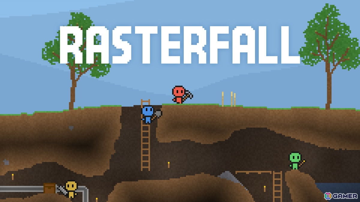 物理演算や化学反応がピクセル単位でシミュレートされるサバイバルクラフトゲーム「Rasterfall」のSteamストアページが公開!最大4人での協力プレイにも対応の画像