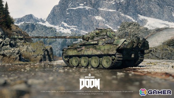 「World of Tanks」コラボ・バトルパス「DOOM」が10月1日より開催！2連装砲の戦車「FV225 Collector」がアージャントの力を宿した外観で登場の画像