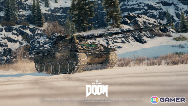 「World of Tanks」コラボ・バトルパス「DOOM」が10月1日より開催！2連装砲の戦車「FV225 Collector」がアージャントの力を宿した外観で登場の画像