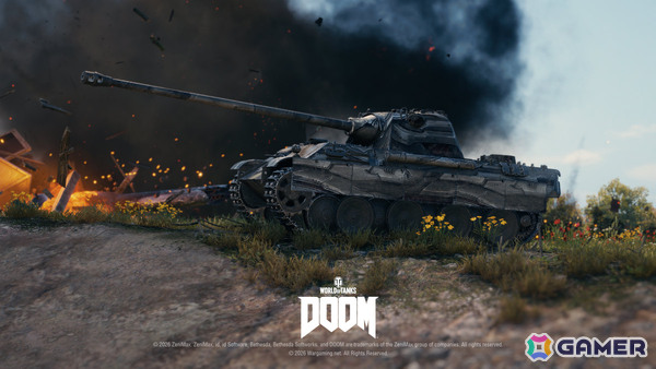 「World of Tanks」コラボ・バトルパス「DOOM」が10月1日より開催！2連装砲の戦車「FV225 Collector」がアージャントの力を宿した外観で登場の画像12