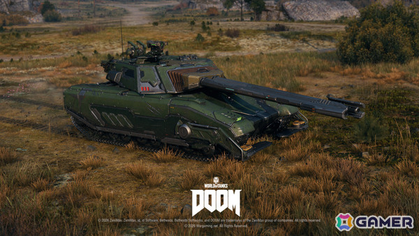 「World of Tanks」コラボ・バトルパス「DOOM」が10月1日より開催！2連装砲の戦車「FV225 Collector」がアージャントの力を宿した外観で登場の画像