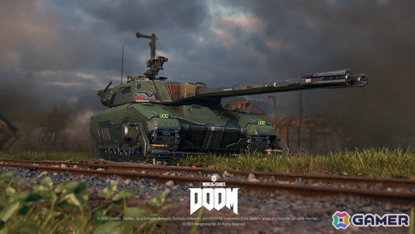 「World of Tanks」コラボ・バトルパス「DOOM」が10月1日より開催！2連装砲の戦車「FV225 Collector」がアージャントの力を宿した外観で登場の画像