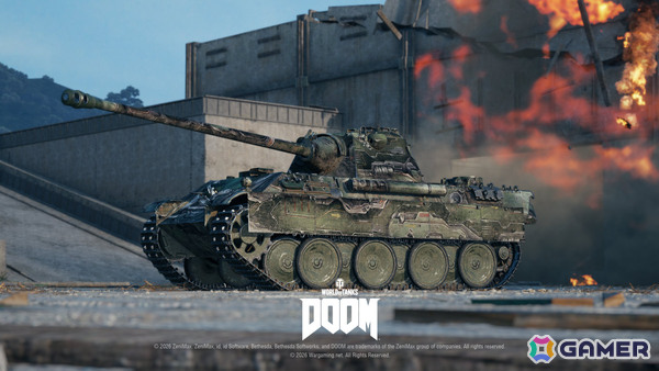 「World of Tanks」コラボ・バトルパス「DOOM」が10月1日より開催！2連装砲の戦車「FV225 Collector」がアージャントの力を宿した外観で登場の画像7