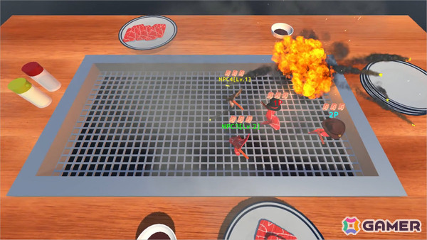お肉となって最後まで焦げずに生き残れ!最大4人のハチャメチャパーティーゲーム「BATTLE MEATING」が発売の画像