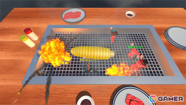 お肉となって最後まで焦げずに生き残れ!最大4人のハチャメチャパーティーゲーム「BATTLE MEATING」が発売の画像