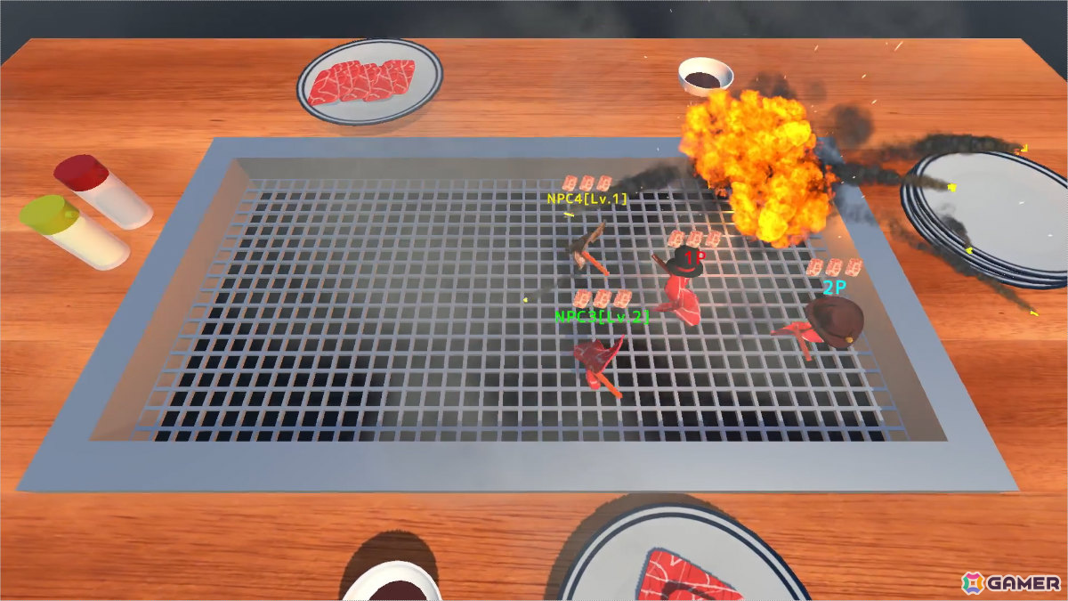 お肉となって最後まで焦げずに生き残れ！最大4人のハチャメチャパーティーゲーム「BATTLE MEATING」が発売の画像2